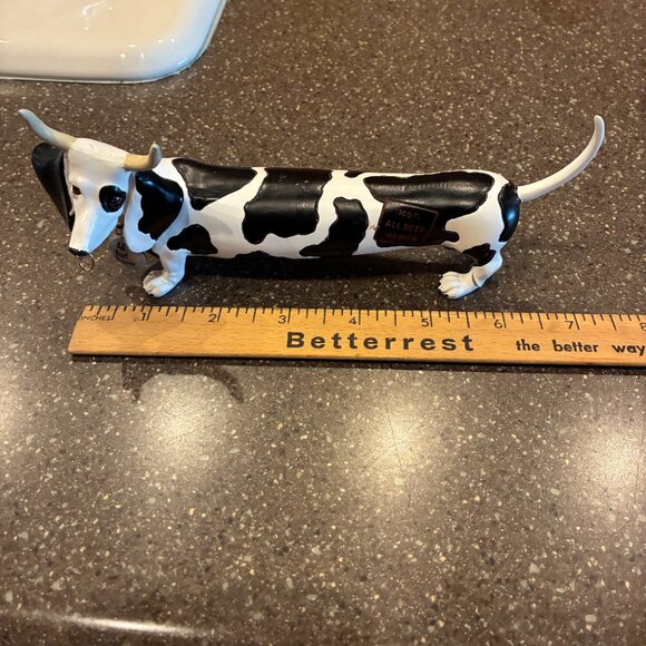 WEINER DOG/COW FIGURINE – Whimsical and Comical, Black & White - Picture 6 of 13